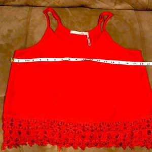 Exquisite Red Crocheted Tank/Crop Top/ Camisole